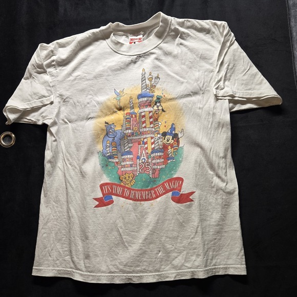 90s Disney World 25th Anniversary T-Shirt Mickey VTG XL Graphics Front & Back - Picture 2 of 14